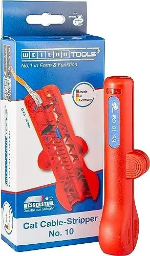 Produktbild: WEICON TOOLS Cat Cable-Stripper No.10, Entmanteler für Datenleitungen Cat 5, 6 & 7, Netzwerkkabel-Abisolierer