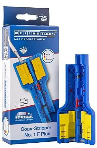Produktbild: WEICON TOOLS Coax-Stripper No. 1 F Plus für F-Kompressionsstecker | Abisolierwerkzeug für Koaxialkabel, Antennenkabel u.v.m.