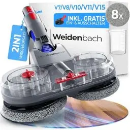 Produktbild: Testsieger - Wischaufsatz für Dyson V7/V8/V10/V11/V15/Gen5 - elektrischer Staubsauger - Wischmop Aufsatz - Nass und Trockensauger - mit abnehmbarem Wassertank, Füllbehälter & 8 waschbaren Mops
