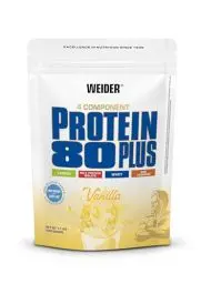 Produktbild: Weider - Protein 80 Plus - 4-Komponenten Protein Pulver - Hoher Proteingehalt mit 80% Eiweiß - Cremige Shakes mit Calcium & Vitamin B6 - 500g - Vanille