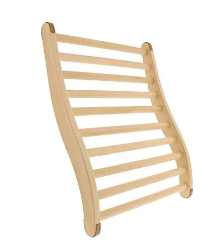 Produktbild: WEIGAND® Ergonomische Rückenlehne I Hoher Sitzkomfort I Aus feiner Linde I Weichholz I Stopper aus natürlichem Kork gegen Verrutschen - kein Verfärben der Liegen I Sauna I Saunazubehör I Rückenlehne