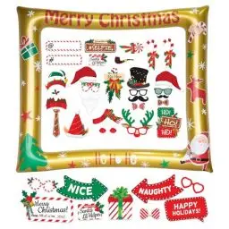 Produktbild: Weihnachten Aufblasbarer Fotorahmen, 39 Stück Foto Requisiten Weihnachtsdeko Fotobox, Weihnachtsfeier Fotorequisiten, DIY Fotoaccessoires für Weihnachtsfeiern Dekoration