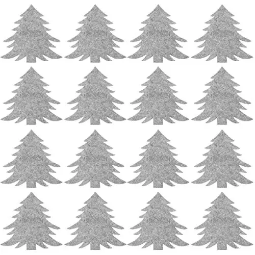 Produktbild: Weihnachten Besteckhalter Weihnachtsbaum Bestecktasche Besteckbeutel: 16 Stücke Filz Tannbaum Christbaum Tanne Besteckhülle Messer Geschirr Tasche Beutel Tischdeko Xmas Dinner Party Deko