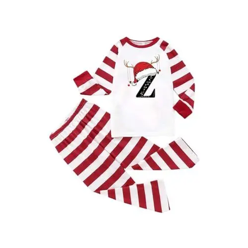 Produktbild: Weihnachts Pyjama Familie Set Weich Weihnachts Schlafanzug Damen Herren Partner Christmas Pyjama Print Xmas Nachthemd Pullover+hosen Set Lustige Zweiteiler Sleepwear Bequeme Weihnachten Pyjamas