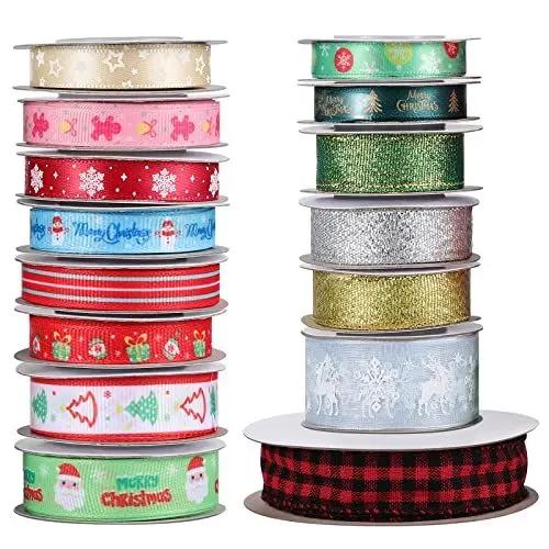 Produktbild: Weihnachten Geschenkband Schleifenband, Satinband Stoffband Weihnachts Bänder zum Geschenk Verpackung,Breit Dekoband für Hochzeit Weihnachten Basteln Deko Weihnachtsdeko