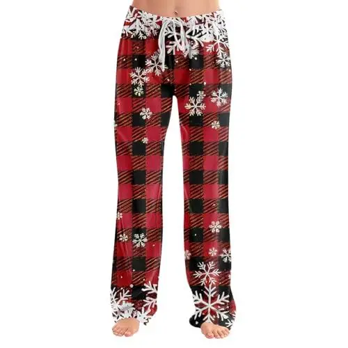 Produktbild: Weihnachten Hose Damen Stretch Hose Damen Weihnachten Hosen Damen Activewear für Damen Activewear für Damen Jogginghose Damen Schwarze Leggings Damen Weihnachten Hose Damen Rot L