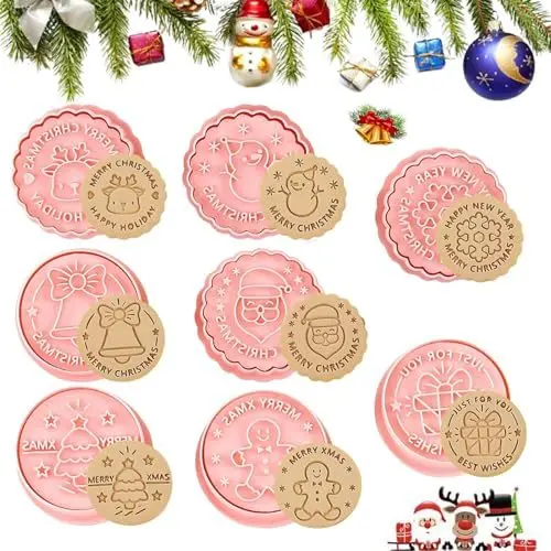 Produktbild: bavooty Weihnachten Keksausstecher, 3D Plätzchenausstecher, Ausstechförmchen, Kunststoff Ausstechformen, Cookie Backen Form, Kinder Set für Tägliche Partys Familienfeiern (8 Stück)