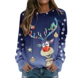 Produktbild: Generisch weihnachtsshirt Damen lustig, Geschenk Weihnachten Mann, alpaka Pullover Damen, Homewear Damen Set, Weihnachtspullover Rentier, Hausanzug Herren Fleece, Damen-Schlafanzug-Einteiler