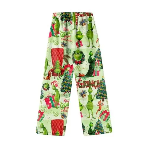 Produktbild: Weihnachten Pyjama Hose Kinder Schlafanzug Pyjamas Hosen Kinder Lang Flanell Schlafhose Weich Kawaii Pyjamas Bequeme Schlafanzughose Casual Home Herbst Winter Türkis 140