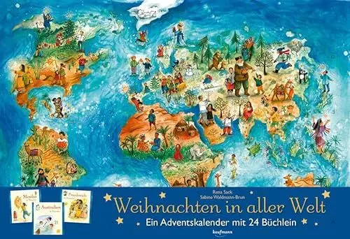 Produktbild: Weihnachten in aller Welt - Ein Adventskalender mit 24 Büchern (Adventskalender mit Geschichten für Kinder: Mit 24 Mini-Büchern)