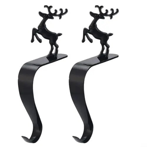 Produktbild: Weihnachtlicher Kaminhaken, Weihnachtsstrumpfhalter, Weihnachtshaken für Kaminsims, Kamin, Weihnachtstisch, hängende Dekoration (H)