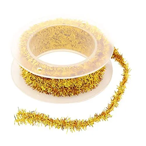 Produktbild: Weihnachtliches Lamettaband Glitzerband für Weihnachtsbaum Geschenkverpackung Basteln Kranzzubehör 96 Fuß Gold Geschenke Decorations Weihnachtsdekoration für zu Hause