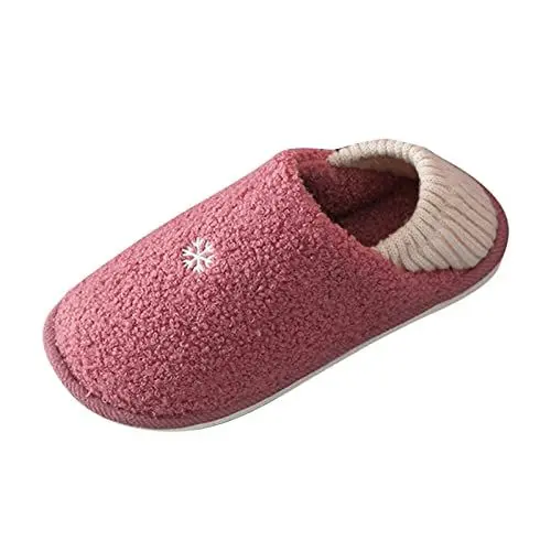 Produktbild: Weihnachts Hausschuhe Damen Schlappen Plusch Hausschuh Frottee Pantoffeln mit Rutschfester Gummisohle Bei Plüsch Warme Paare Slippers Pelz Schlappen Flash Slipper mit Chain Plüsch Home Slippers Women