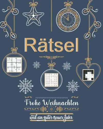 Produktbild: Weihnachts Rätsel: Rätselheft mit 8 Rätselarten inkl. Sudoku, Kreuzworträtsel, Buchstabensalat und Labyrinthe | Weihnachtsgeschenke Kleinigkeiten