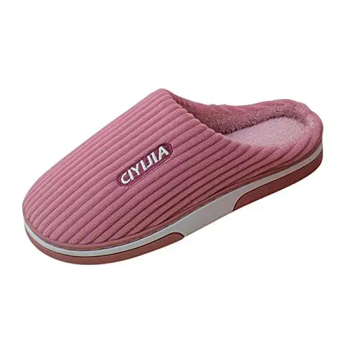 Produktbild: Weihnachts Schlappen Damen Unisex Aus Filz Hochwertig Elegante rutschfeste Schwarze Pantoffeln Flache Hüttenschuhe Cozy Slippers Unisex Wärmepantoffeln Flacheschuhe Pantoffeln Damen Winter Hausschuhe