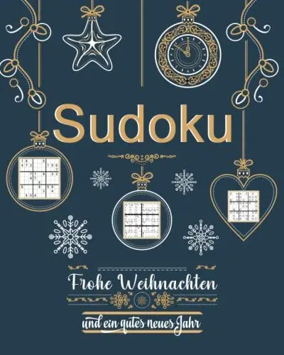 Produktbild: Weihnachts Sudoku: Frohe Weihnachten Rätsel mit 150 Sudoku in 4 Schwierigkeitsstufen|Weihnachtsgeschenke Kleinigkeiten für Familie, Kollegen, Freunde