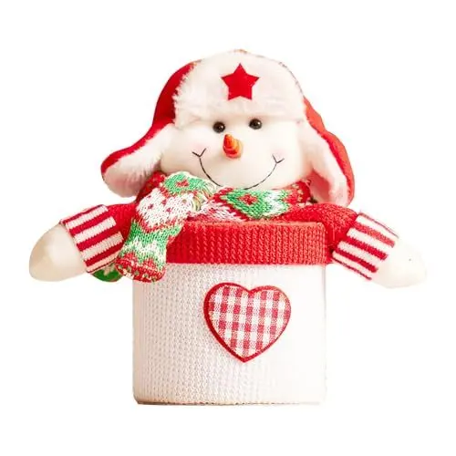 Produktbild: Weihnachts Süßigkeiten Boxen Geschenk Leckerli Box Schneemann Süßigkeiten Schüssel Zucker Snack Behälter für Schreibtisch Tisch Party Kinder Erwachsene Winter Weihnachtsdekorationen
