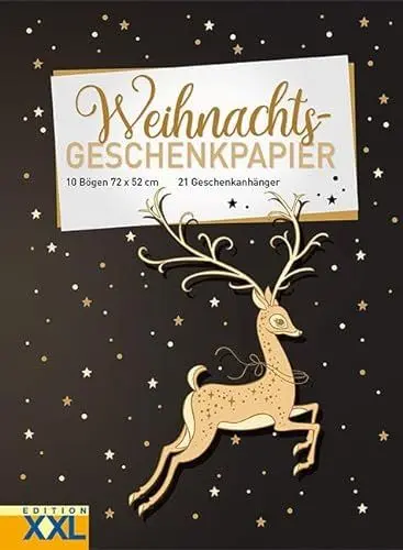 Produktbild: Weihnachts - Geschenkpapier: 10 Bögen, 72 x 52 cm, 21 Geschenkanhänger im Set