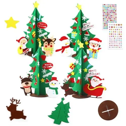Produktbild: Weihnachtsbaum Bastelset Weihnachten, 4 Stück Weihnachtsdeko Bastelset Kinder 3 4 6 Jahre, Weihnachts Bastelsets Set Deko Mit Glitzersteine, Basteln Weihnachten Kinder Für Winter Window