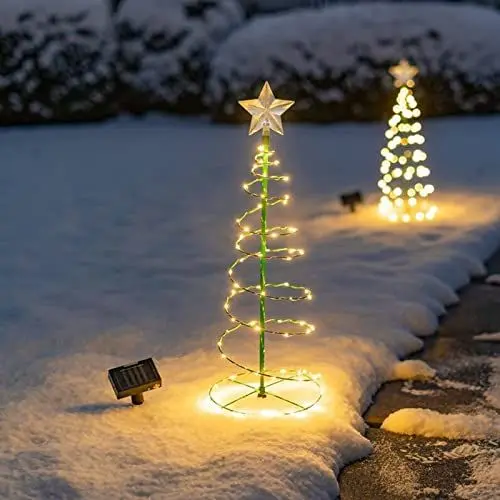 Produktbild: Weihnachtsbaum Beleuchtung Aussen Solar, Weihnachtsdeko Aussen Solar Wetterfest Tannenbaum, Weinachtsbeleuchtung LED Draußen, Solar Lichterkette Aussen Solarlichterkette Weihnachten Deko (Warmweiß)
