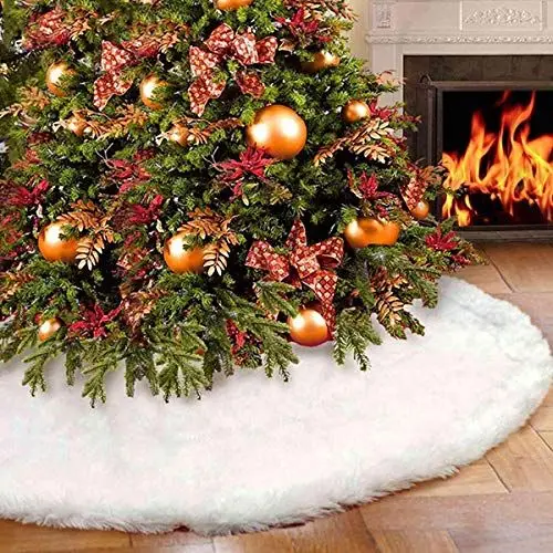 Produktbild: Weihnachtsbaum Decke Weihnachtsbaum Rock Weihnachtsbaumdecke Rund Christbaumdecke Weihnachtsbaum Dekor Tannenbaum Decke (White Christmas Tree Skirt, 78cm)