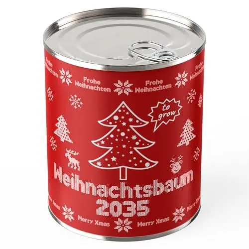 Produktbild: Weihnachtsbaum aus der Dose, Dein kleiner Weihnachtsbaum zum Mitnehmen, Dosen Tannenbaum zum Schrottwichteln oder als Adventskalender Füllung