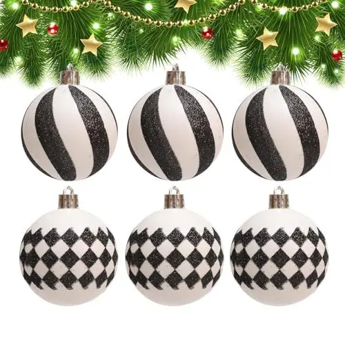 Produktbild: Weihnachtsbaumkugel-Ornamente, Großpackung, Weihnachtsschmuck-Set | Tragbare Wiederverwendbare Weihnachtsbaumkugel 6 Stück,Dekorative Kugelornamente, große dekorative Anhänger