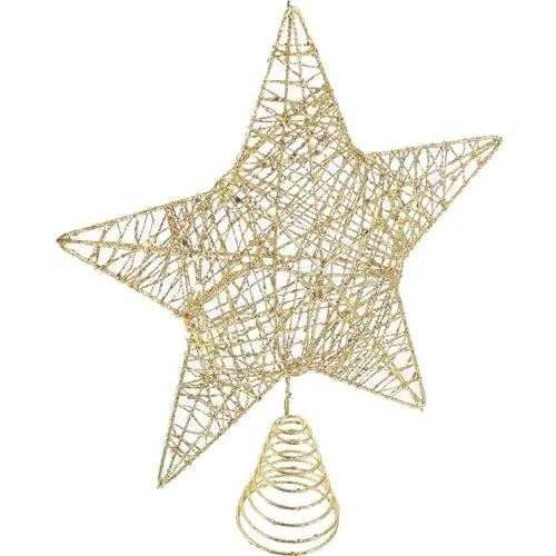 Produktbild: Ciieeo Weihnachtsbaum-Dekoration Weihnachtsbaumspitze 5-zackiger Stern Weihnachtsbaumspitze Stern Baumspitze Weihnachtsschmuck