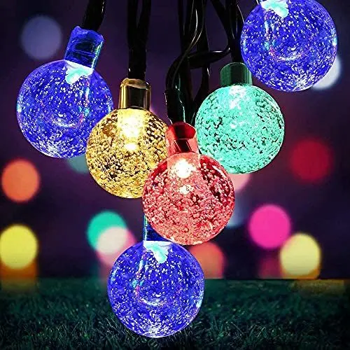 Produktbild: Oreunik Lichterkette Außen Solar,8 Modi 30LED Solarlichterkette Außen Wetterfest,7m Solar Lichterkette Outdoor,Lichterkette Kugeln für Balkon Gartendeko,Weihnachtsbeleuchtung Außen(30LED Bunt)