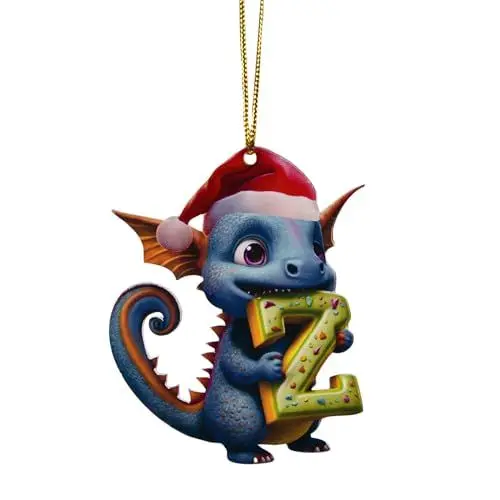 Produktbild: Weihnachtsdeko Brief Drachen Baby Anhänger Anhänger Weihnachten Dackel Acryl Lustige Cute Deko Christmas Ornaments Tree Decorations Weihnachtsbaum Schmukdeko Tannenbaumschmuck A-Z 26