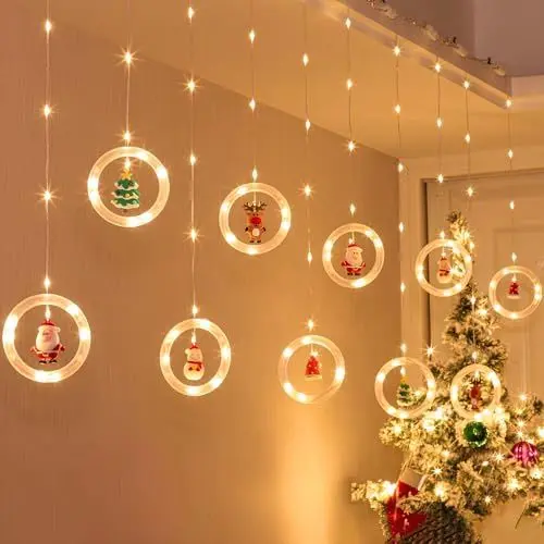 Produktbild: Weihnachtsdeko Fenster Innen,Lichtervorhang 3x0,5m Led Lichterkettenvorhang,Weihnachtsbeleuchtung Stimmungslichter,8 Modi Usb Weihnachtsdeko,Geeignet FüR Die Weihnachtliche Innendekoration(Warmweiß)