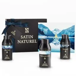 Produktbild: Weihnachtsgeschenke für Männer - Skincare Geschenkset Männer mit Moisturizer Face Männer + Augencreme + Gesichtsreinigung - Geschenke für Männer - Gesichtspflege Männer - Satin Naturel