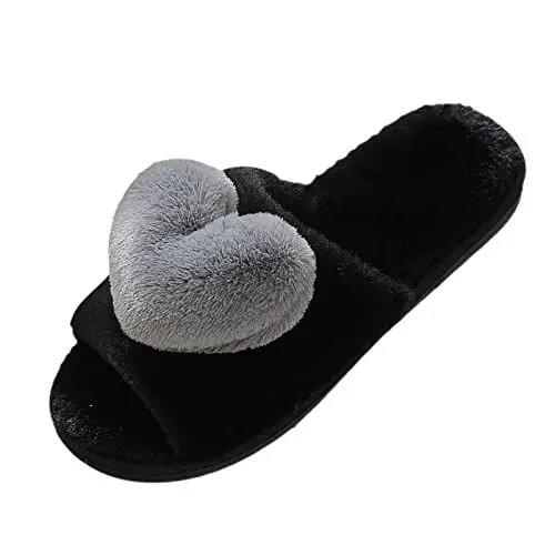 Produktbild: Weihnachtshausschuhe 40 Weihnachtshausschuhe 42 Außenhandels-Wollplüsch-warme Liebeshausschuhe für und Winter Weihnachtshausschuhe 40 Weihnachtshausschuhe 42 (Grey, 39)