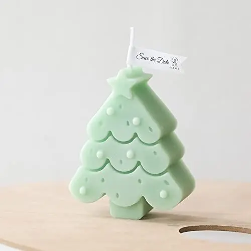 Produktbild: Weihnachtskerze, Baumförmige Kerze mit Leichtem Duft, Handgefertigte Tischdekoration, Baumförmige Kerze, Weihnachtliche Heimdekoration, Desktop-Kunsthandwerk, für Weihnachten,
