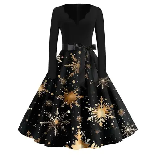 Produktbild: Wednesday Kostüm Damen Kleider Sexy Kostüme Frauen Damen Kleid Weihnachten Tüll Rot Trägerkleid Weihnachten Damen Partykleid Weißes Kleid Strickkleid Weihnachten Damen Wednesday Gold L