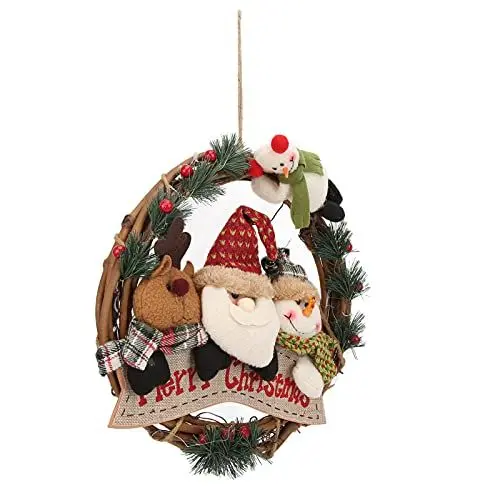 Produktbild: Weihnachtskränze für den Außenbereich, umweltfreundlich, ungiftig, herzlos, exquisites Aussehen, Weihnachtskranz für Haustür, Wand, Fensterdekoration