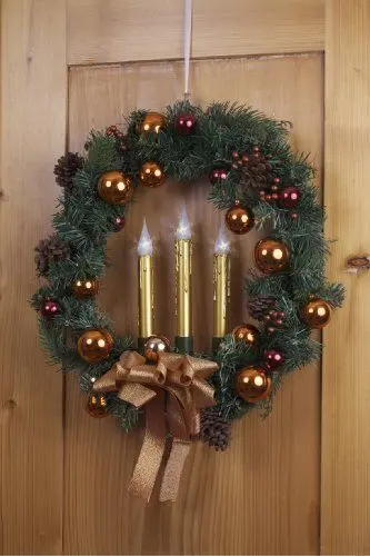 Produktbild: Weihnachtskranz mit LED-Beleuchtung, rot