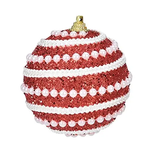 Produktbild: Weihnachtskugeln Christbaumkugeln Baumschmuck Weihnachtsdeko Aufhänger Glänzend Glitzernd Matt Weihnachtsbaumschmuck Dekoration für Klassische Weihnachtsbaumschmuck (Red, One Size)