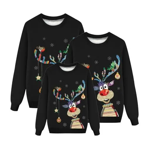 Produktbild: Weihnachtspullover,Flanell Jacke Herren Damen Rollkragenpullover Weihnachten Pullover Damen weihnachtsschlafanzug Merchandise Christmas Kleid Damen kuscheldecke Weihnachten königliche Weihnachten 4