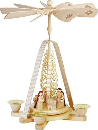 Produktbild: Weihnachtspyramide Erzgebirge Richard Glässer Seiffen Christi Geburt 1-stöckig Natur, 01668