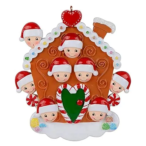 Produktbild: Weihnachtsschmuck personalisierbar Familie 3D Harz zum Aufhängen Weihnachtsbaumschmuck rustikales Dekor Party Innenbereich Damen Frauen Weihnachtsdekorationen