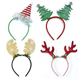 Produktbild: Weihnachtsstirnband, Weihnachten haarreif, Weihnachtsbaum, Schneeflockenform Stirnbänder, Ren-Kostüm-Haar-Bänder Elfen Party- Accessoires Geschenke für Weihnachtsfeiertags, Kinder Erwachsene (4 PCS)