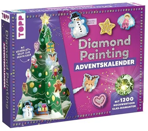Produktbild: Weihnachtszauber - Der Diamond-Painting-Adventskalender. Mit Material und Werkzeug für 24 Baumanhänger