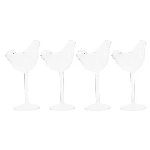 Produktbild: Wein Stem Tasse 4 Cocktailgläser, Vogelgläser, Vogelform, Weinglas, 150, 4 Vogel Flöten