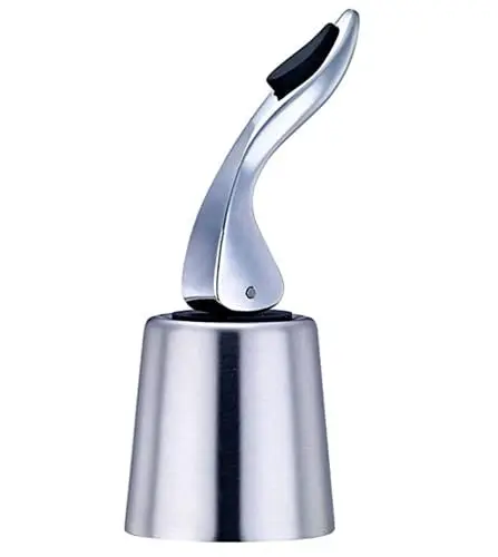 Produktbild: Weinflaschenverschluss aus Edelstahl，Weinflaschenverschluss Edelstahl Vakuum wein zubehör Champagnerflasche Stopper für Wein Sekt und Champagner Flaschen Hochzeit Party Haushalt