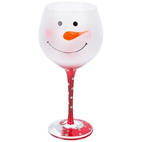 Produktbild: Weingläser Weihnachten Weinglas Rotweinkelche Schneemann Glasbecher Weinkelche Becher Glas Kelch Kristallweinglasbecher Trinkbecher
