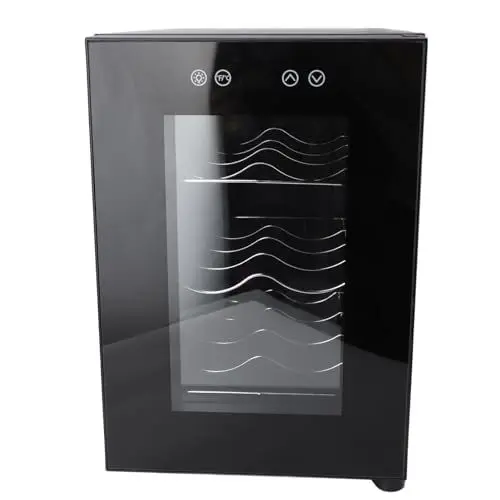 Produktbild: Weinkühler, 6 Flaschen, Leiser Weinkühlschrank, LED-Anzeige, 120 W, Energieeffizienz, 12 °C-15 °C, Temperaturregelung für die Küche (EU-Stecker)