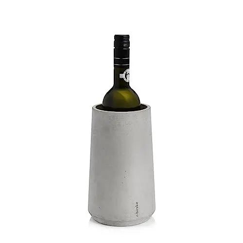 Produktbild: Weinkühler 'Eiskar' aus Beton in 5 Farben | für Flaschen mit bis zu 9,5cm ⌀ | Premium Flaschenkühler Handmade in Germany (betongrau)