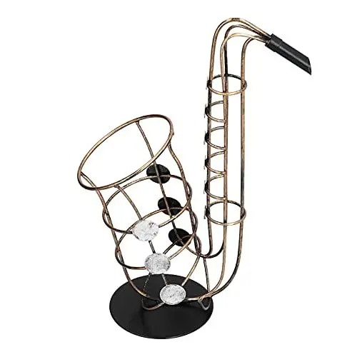 Produktbild: Jauarta Weinregal Saxophon, Kreative Weinflaschenhalter, Metallfiguren Saxophon Retro Flaschenhalter Heimdekoration Zubehör Flasche