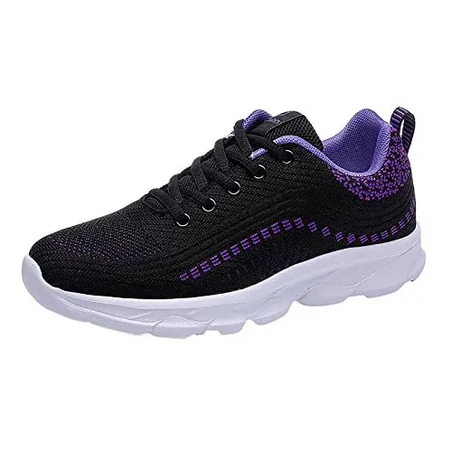 Produktbild: Weiß Ballerinas Glitzer Schuhe Pumps Schuhe Blau 212 Damen Low Top Atmungsaktive Casual Leichte Sport Damenschuhe Hohe Schuhe Damen Halbschuhe Whitie Barfussschuhe (Purple, 42)
